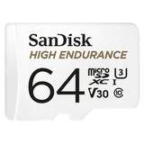 Memory Cards: SANDISK HIGH ENDURANCE MICROSDHC CARD SQQNR 64G UHS-I C10 U3 V30 100MB/S R 40MB/S W SD ADAPTOR SDSQQNR-064G-GN6IA