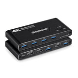 Desktops & Accessories: Simplecom KM420 2-Port HDMI KVM Switch HDMI 2.0 4K@60Hz 4-Port USB 3.0 Hub 5Gbps