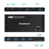 Desktops & Accessories: Simplecom KM420 2-Port HDMI KVM Switch HDMI 2.0 4K@60Hz 4-Port USB 3.0 Hub 5Gbps
