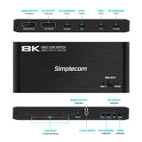 Laptop Stands: Simplecom KM470 2-Port USB-C KVM Switch 8K Docking Station HDMI 2.1 DP for Laptop Tablet
