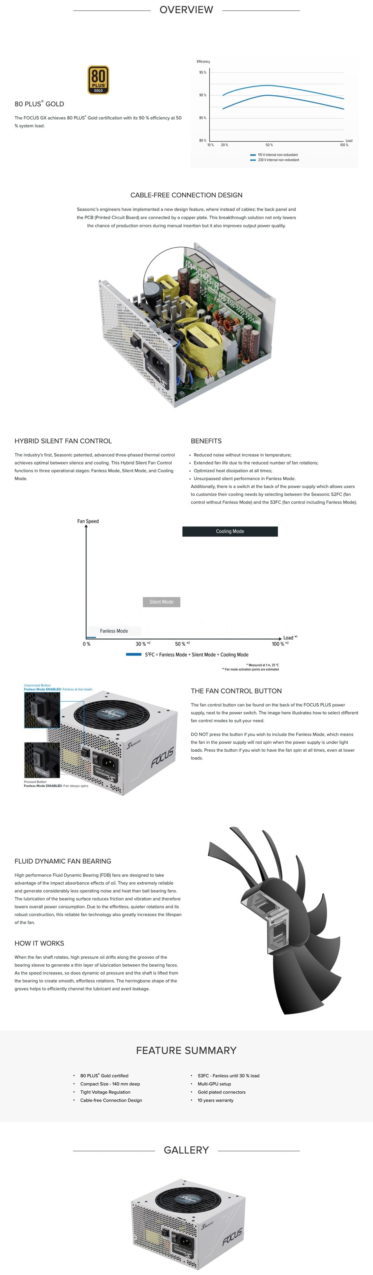 SEASONIC FOCUS GX (ONESEASONIC) WHITE EDITION GX-750 (SSR-750FX WHITE)  750W 80 PLUS GOLD PSU
