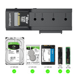 Hard Drives: Simplecom SA536 USB to M.2 and SATA 2-IN-1 Adapter for 2.5"/3.5" HDD & NVMe/SATA M.2 SSD with Power Supply USB 3.2 Gen2 10Gbps