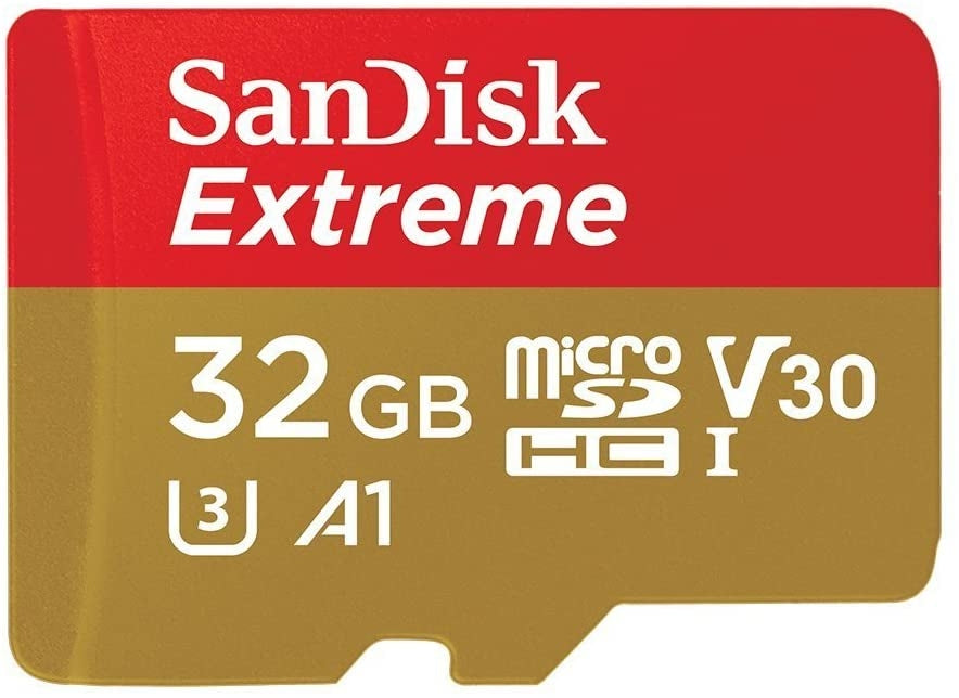 Memory Cards: SANDISK SDSQXAF-032G-GN6MN 32GB MICRO SDHC EXTREME A1 V30, UHS-I/ U3, 100MB/s ,NO  SD ADAPTER