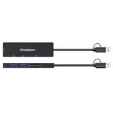 Desktops & Accessories: Simplecom CH365C SuperSpeed 3-Port USB Hub with SD MicroSD Card Reader USB-A and USB-C Dual Connector