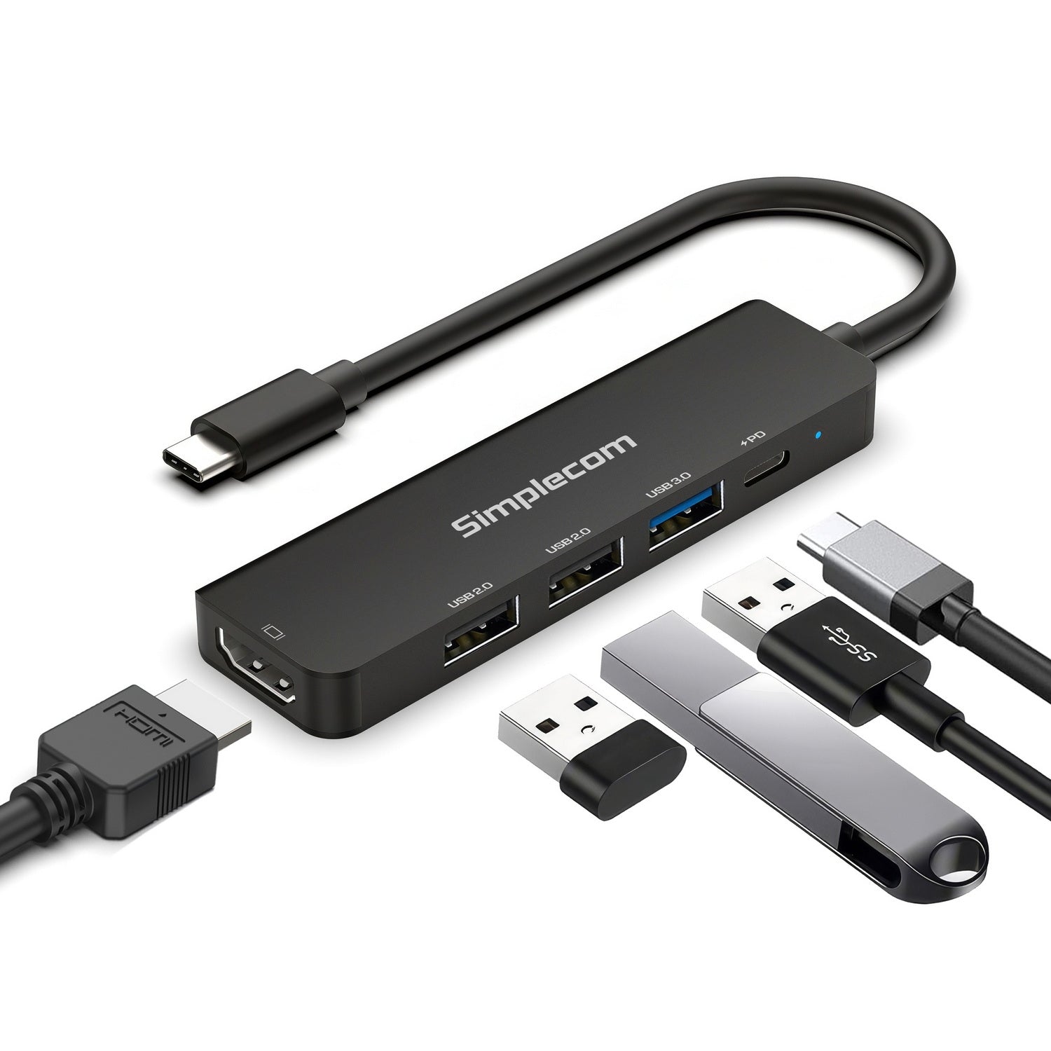 Desktops & Accessories: Simplecom CHT550 USB-C 5-in-1 Multiport Docking Station with USB Hub PD HDMI 2.0