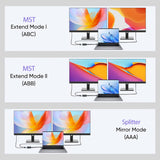 Mouse & Accessories: Simplecom CM214 DisplayPort Splitter 1 IN 2 OUT MST Hub for Dual Extended Screens 4K DP 1.4