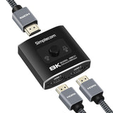 Computer Cables & Adapters: Simplecom CM302v2 Bi-Directional 2 Way HDMI 2.1 Switch Selector 8K@60Hz