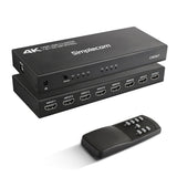 Computer Monitors & Accessories: Simplecom CM317 7-Port HDMI 2.0 Switch with Remote 7 IN 1 OUT Splitter HDCP 2.2 4K@60Hz