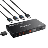 Computer Monitors & Accessories: Simplecom CM324v2 4-Port HDMI 2.1 Switch with Remote 4 IN 1 OUT Splitter HDCP 2.3 8K@60Hz