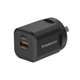 Phone Chargers: Simplecom CU235 Dual Port PD 35W Fast Wall Charger USB-C + USB-A for Phone Tablet