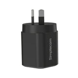 Phone Chargers: Simplecom CU235 Dual Port PD 35W Fast Wall Charger USB-C + USB-A for Phone Tablet