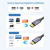 Computer Cables & Adapters: Simplecom DA218 Active DisplayPort 1.4 to HDMI 2.1 Cable 1.8M HDR 8K@60Hz