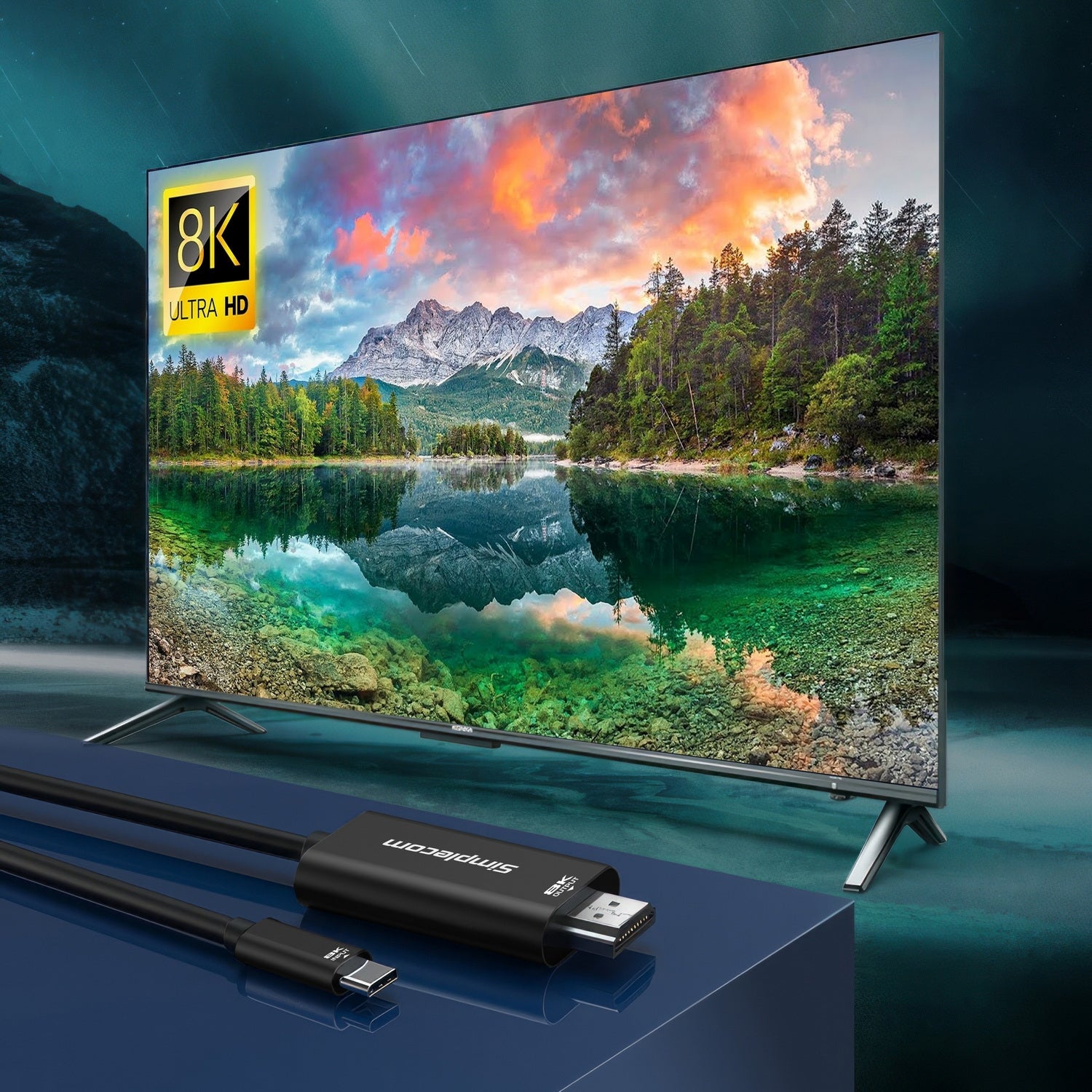 Computer Cables & Adapters: Simplecom DA324 USB-C to HDMI 2.1 Cable 2M HDCP 8K@60Hz