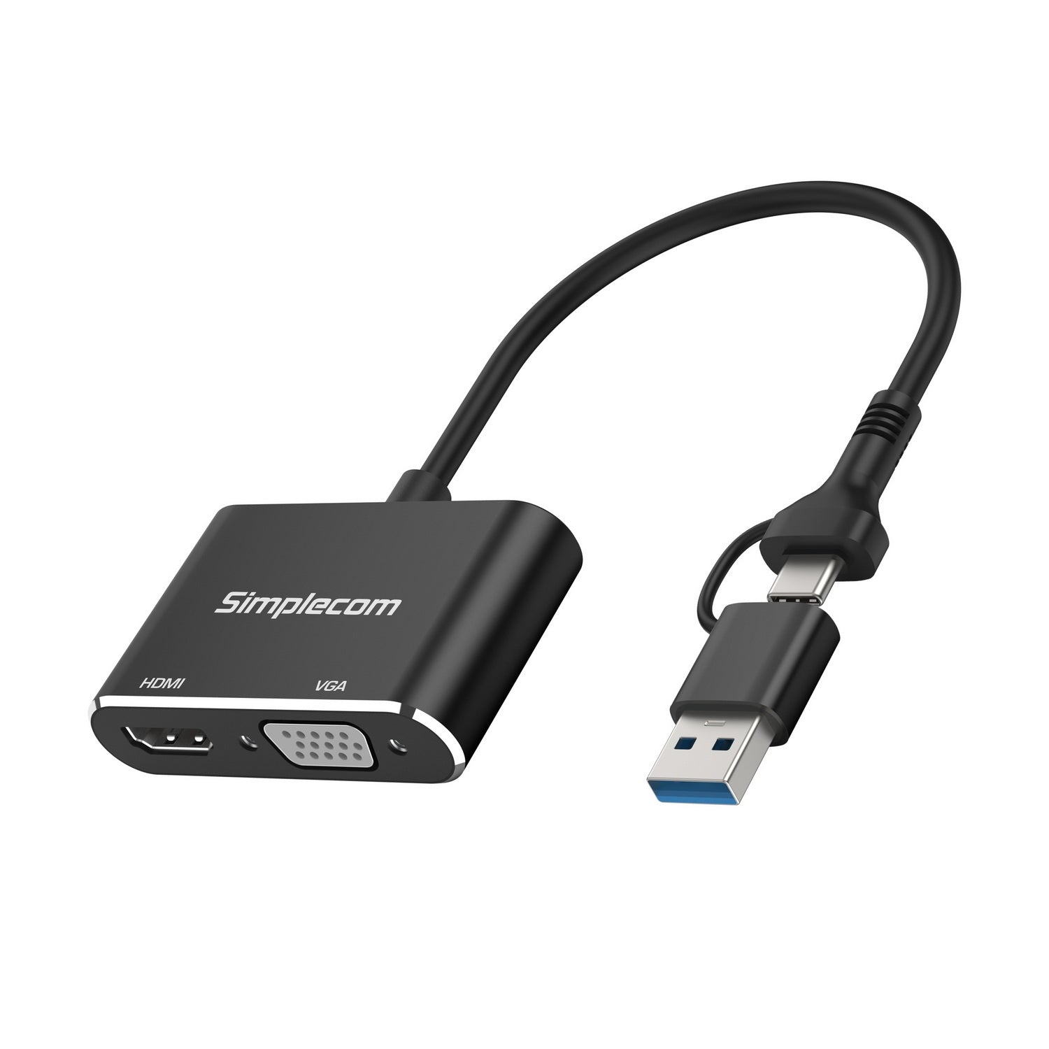 Computer Cables & Adapters: Simplecom DA326C USB 3.0 and USB-C to HDMI + VGA Video Card Adapter Full HD 1080p