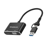 Computer Cables & Adapters: Simplecom DA326C USB 3.0 and USB-C to HDMI + VGA Video Card Adapter Full HD 1080p