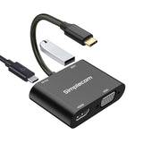 Computer Cables & Adapters: Simplecom DA440 4-in-1 USB-C Multiport Adapter with Power Delivery USB 3.0 VGA HDMI