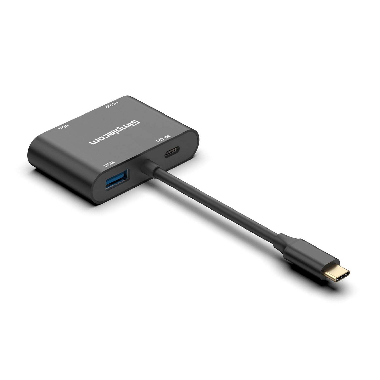 Computer Cables & Adapters: Simplecom DA440 4-in-1 USB-C Multiport Adapter with Power Delivery USB 3.0 VGA HDMI