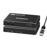 Computer Cables & Adapters: Simplecom DAC10 HDMI 2.0 to USB 4K@60hz Video Capture Card Stream and Record in 4K 60FPS