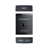 Desktops & Accessories: Simplecom KM125 Bi-Directional 2-Way USB 3.0 Switch 1 In 2 Out (2 In 1 Out) 5Gbps