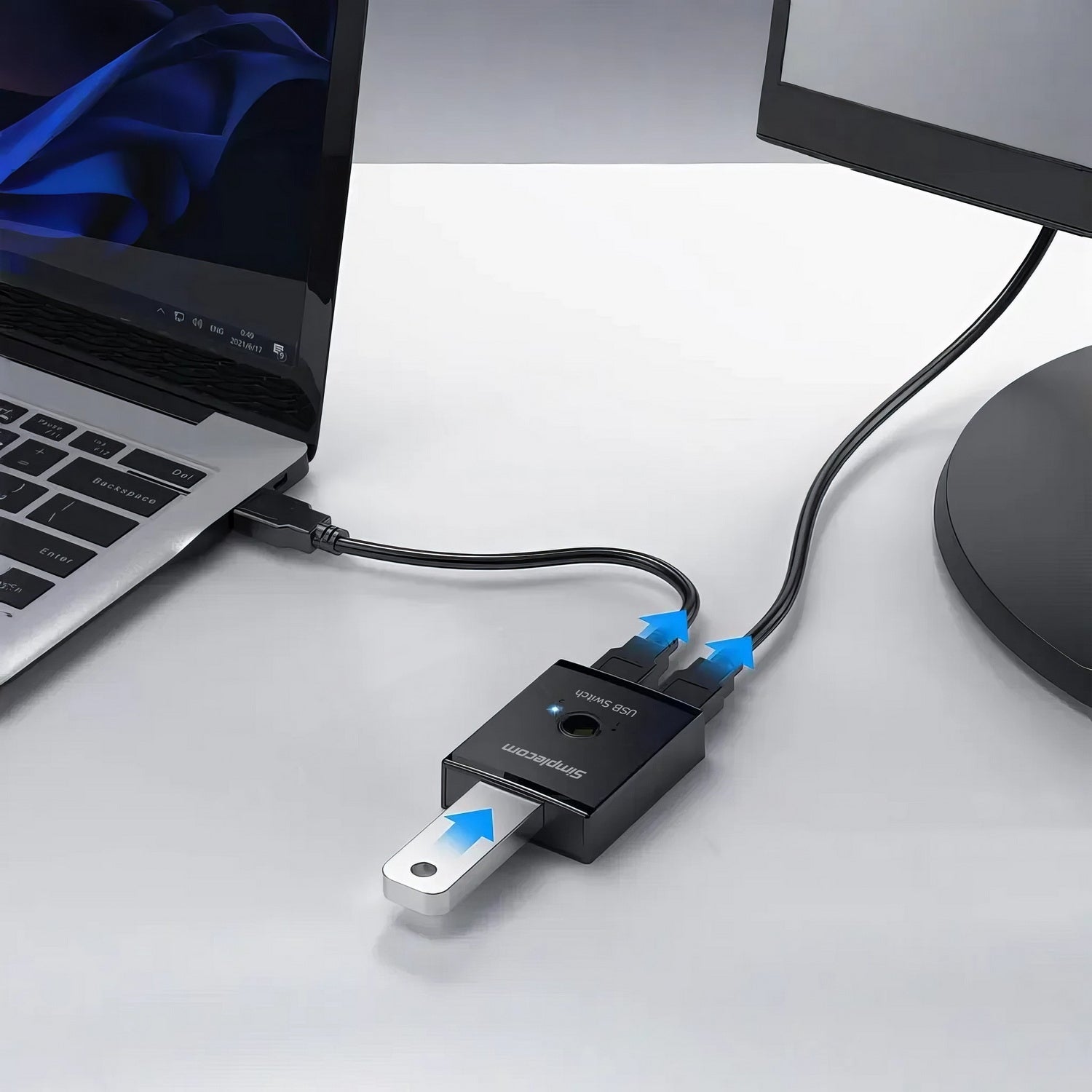 Desktops & Accessories: Simplecom KM125 Bi-Directional 2-Way USB 3.0 Switch 1 In 2 Out (2 In 1 Out) 5Gbps