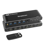 Desktops & Accessories: Simplecom KM430 Dual HDMI Monitor KVM Switch for 2 Computers with 4-Port USB Hub 4K@60Hz Keyboard Hotkey