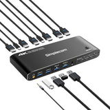Desktops & Accessories: Simplecom KM430 Dual HDMI Monitor KVM Switch for 2 Computers with 4-Port USB Hub 4K@60Hz Keyboard Hotkey