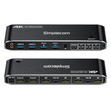 Desktops & Accessories: Simplecom KM430 Dual HDMI Monitor KVM Switch for 2 Computers with 4-Port USB Hub 4K@60Hz Keyboard Hotkey