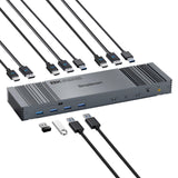 Desktops & Accessories: Simplecom KM490 HDMI and DisplayPort Dual Monitor KVM Switch for 2 Computers with 4-Port USB 3.0 Hub 5Gbps 8K@60Hz