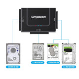 Simplecom SA492C SuperSpeed USB to 2.5", 3.5" & 5.25" SATA/IDE Adapter with Power Supply