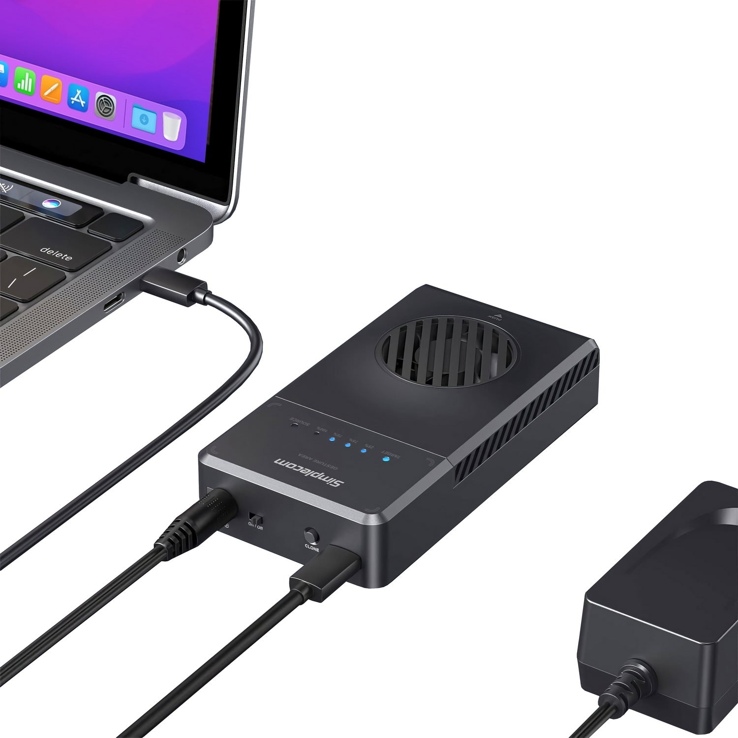 Hard Drives: Simplecom SD560 Dual Bay NVMe M.2 SSD Enclosure Offline Clone Docking Station USB 3.2 Gen2 10Gbps