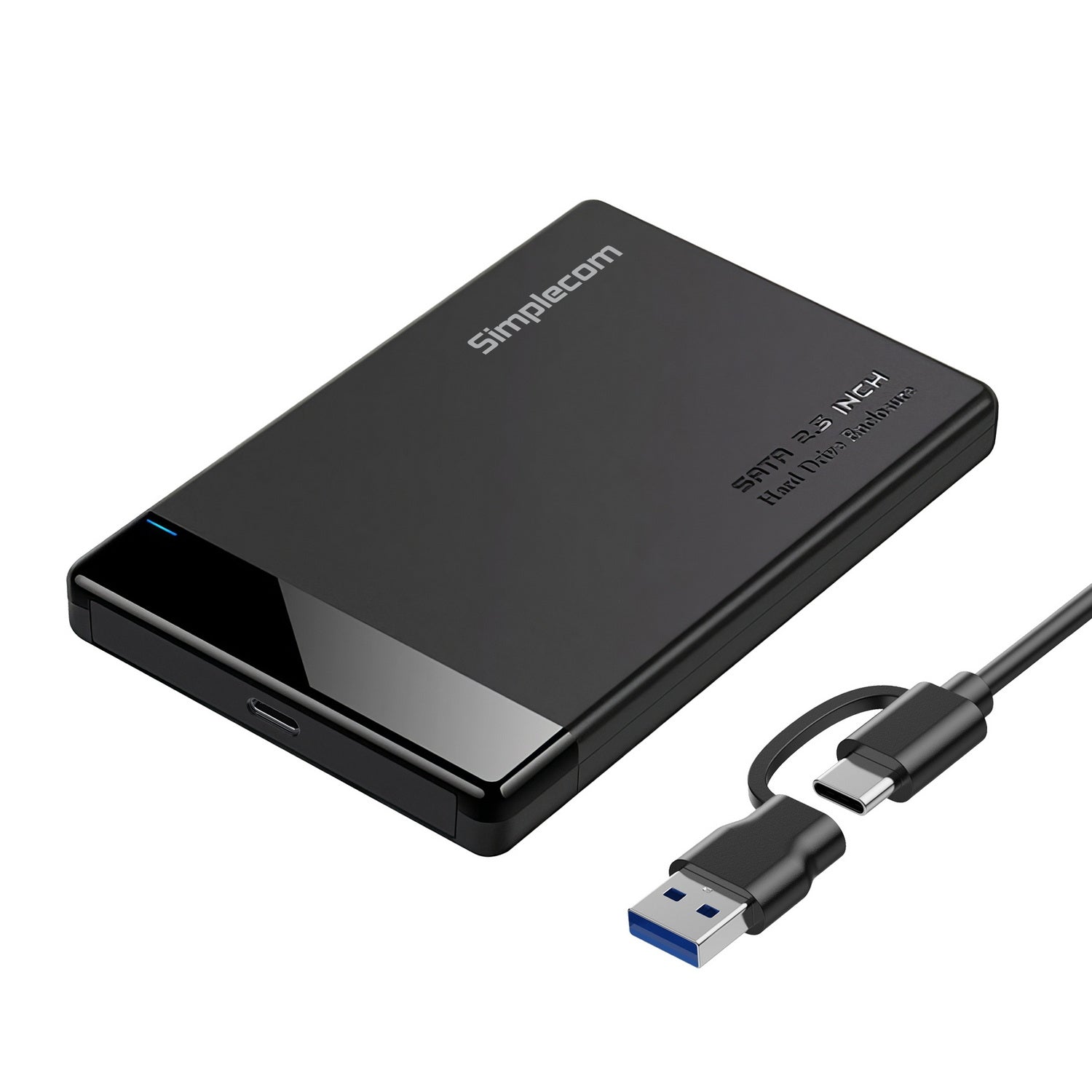 Hard Drives: Simplecom SE109 Tool-free 2.5" SATA HDD SSD to USB-C Enclosure USB 3.2 Gen 1