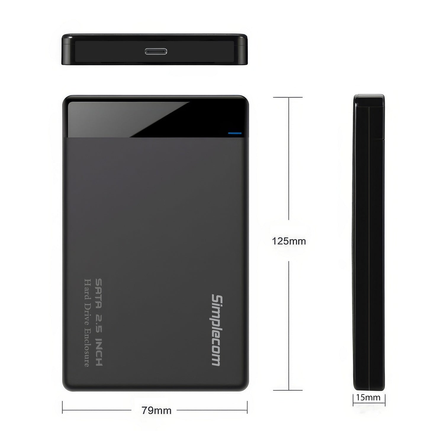 Hard Drives: Simplecom SE109 Tool-free 2.5" SATA HDD SSD to USB-C Enclosure USB 3.2 Gen 1