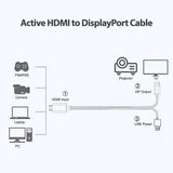 Computer Cables & Adapters: Simplecom TH201 HDMI to DisplayPort Active Converter Cable 4K@60hz USB Powered 2M