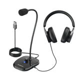 Over Ear Headphones: Simplecom UM360 Plug and Play USB Desktop Microphone with Headphone Jack