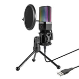 Audio Accessories: Simplecom UM650 USB Cardioid Condenser Microphone Gaming RGB Lights with Tripod & Pop Filter