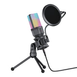 Audio Accessories: Simplecom UM650 USB Cardioid Condenser Microphone Gaming RGB Lights with Tripod & Pop Filter