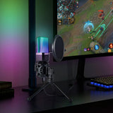 Audio Accessories: Simplecom UM650 USB Cardioid Condenser Microphone Gaming RGB Lights with Tripod & Pop Filter