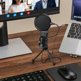 Audio Accessories: Simplecom UM650 USB Cardioid Condenser Microphone Gaming RGB Lights with Tripod & Pop Filter