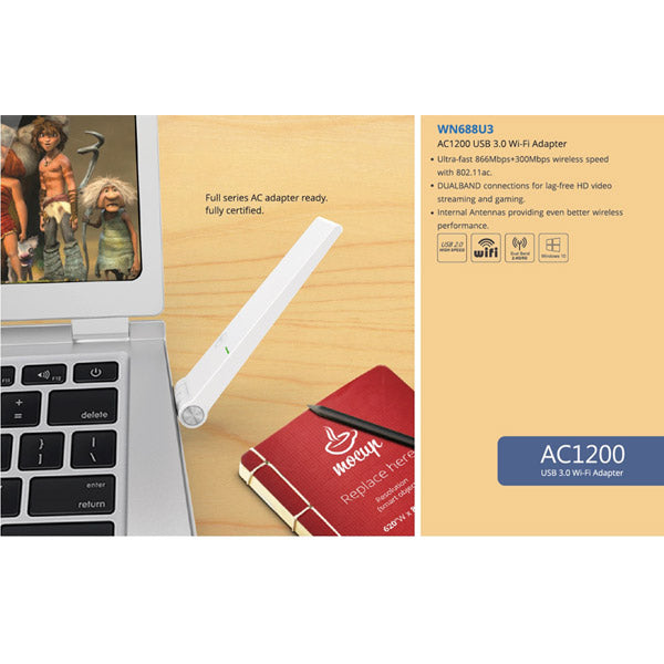 Bridges & Routers: WINSTAR WIRELESS AC1300M DUAL BAND USB 3.0 ADAPTER