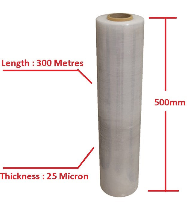 Automotive Repair & Speciality Tools: Moofer Premium Pallet Stretch Wrap 500mm x 300m x 25um Clear (4 Packs)