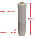 Automotive Repair & Speciality Tools: Moofer Premium Pallet Stretch Wrap 500mm x 300m x 25um Clear (4 Packs)