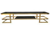 Alexa Gold TV Unit - Black Glass