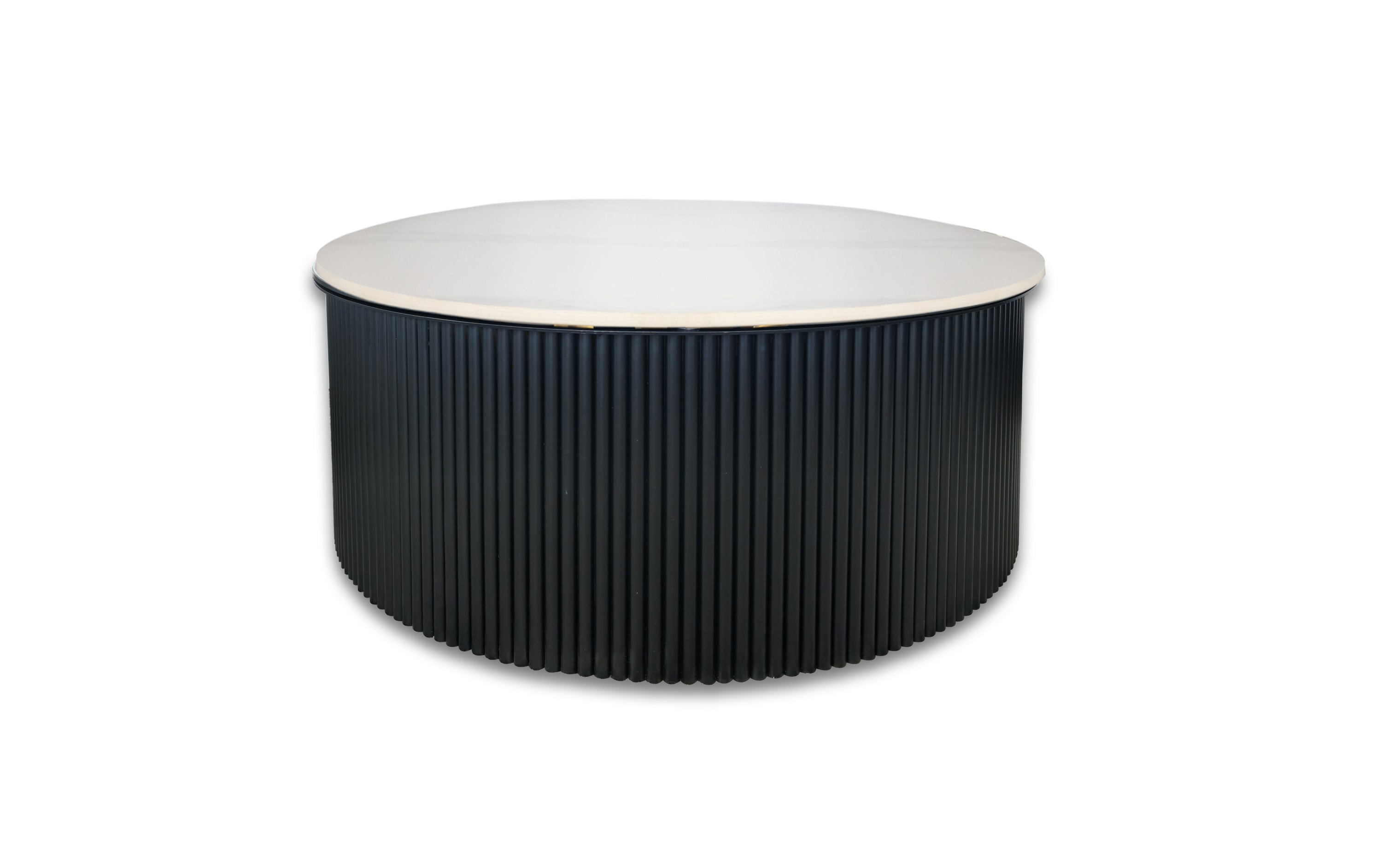 Coffee Tables: Ripple Black Coffee Table - White Marble