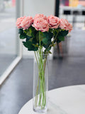 Artificial Flowers & Plants: Artificial Rose Stems  Set of 2 Stems   60cm with 3 Flowers Each - Soft Pink