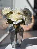 Artificial Flowers & Plants: Artificial Bloomed Peony Bunch  Set of 2 Bunches  45cm with 5 Flowers Each - White