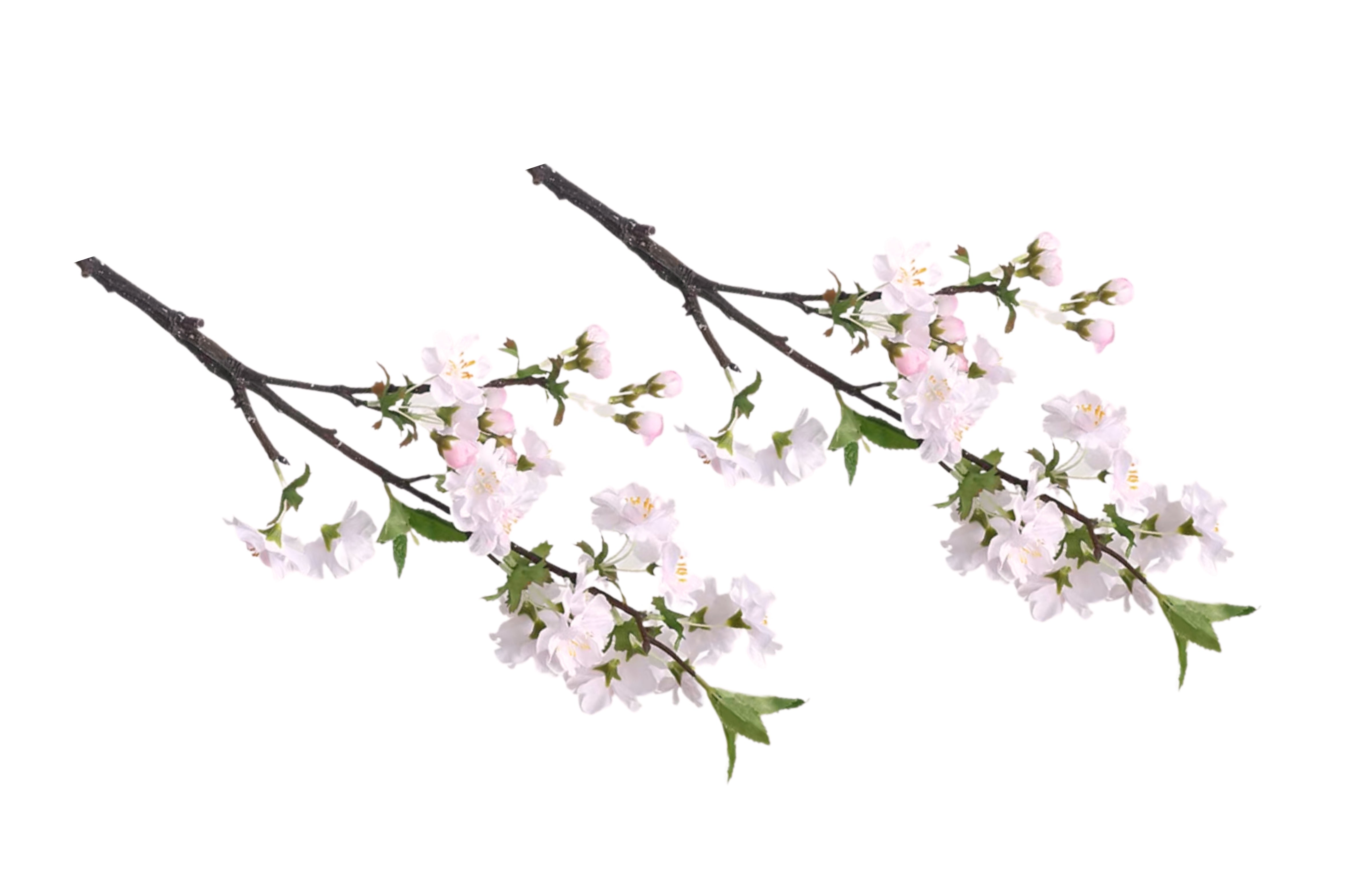 Artificial Flowers & Plants: Artificial Single Stem Cherry Blossom 49cm - Soft Pink  - Set of 2 Bunch