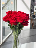 Artificial Single Stem Rose 50cm -Red - Set of 8 Stems