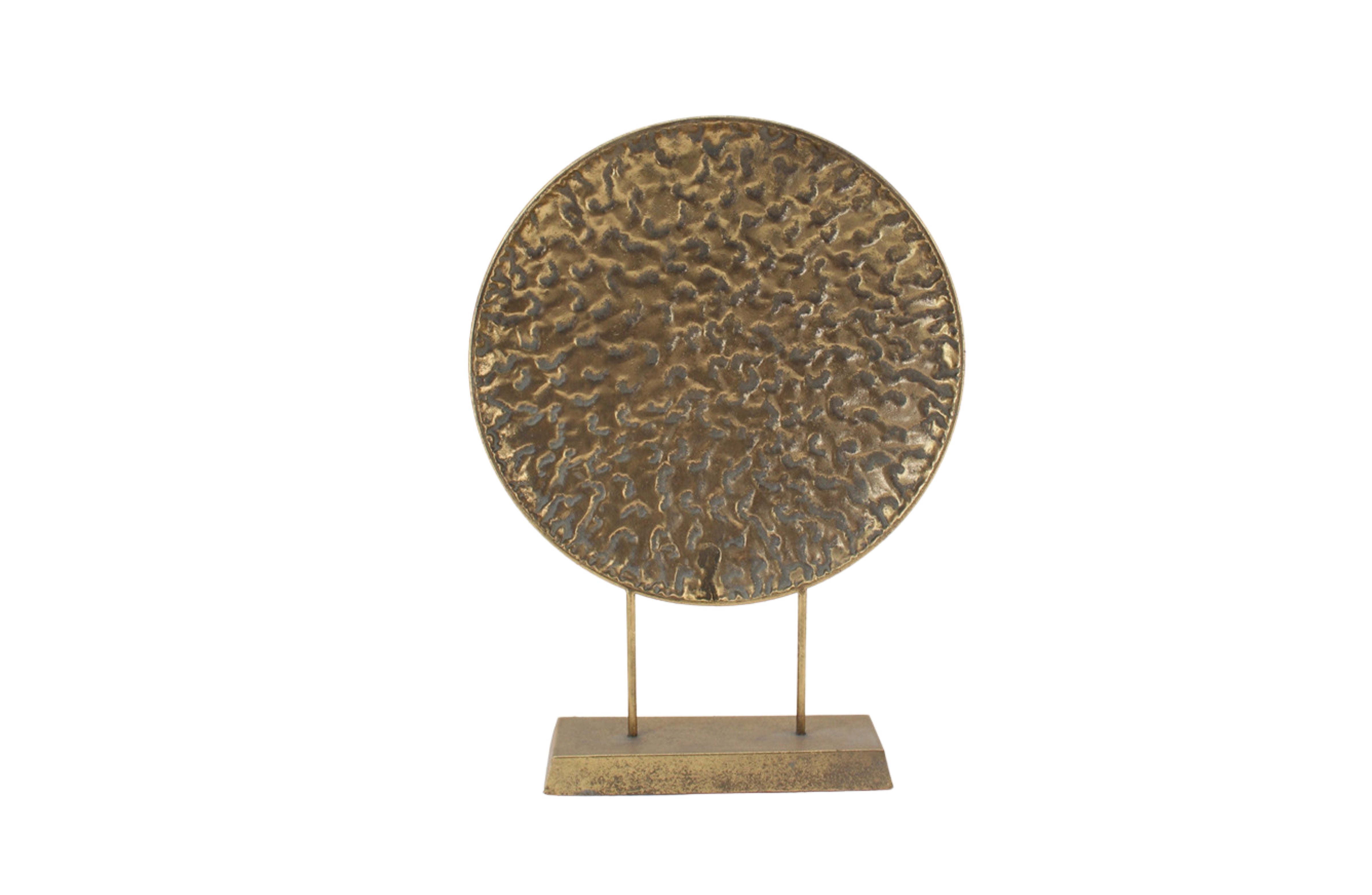 Vases & Table Decor: Round Pressed Gold Table Decor - Gold