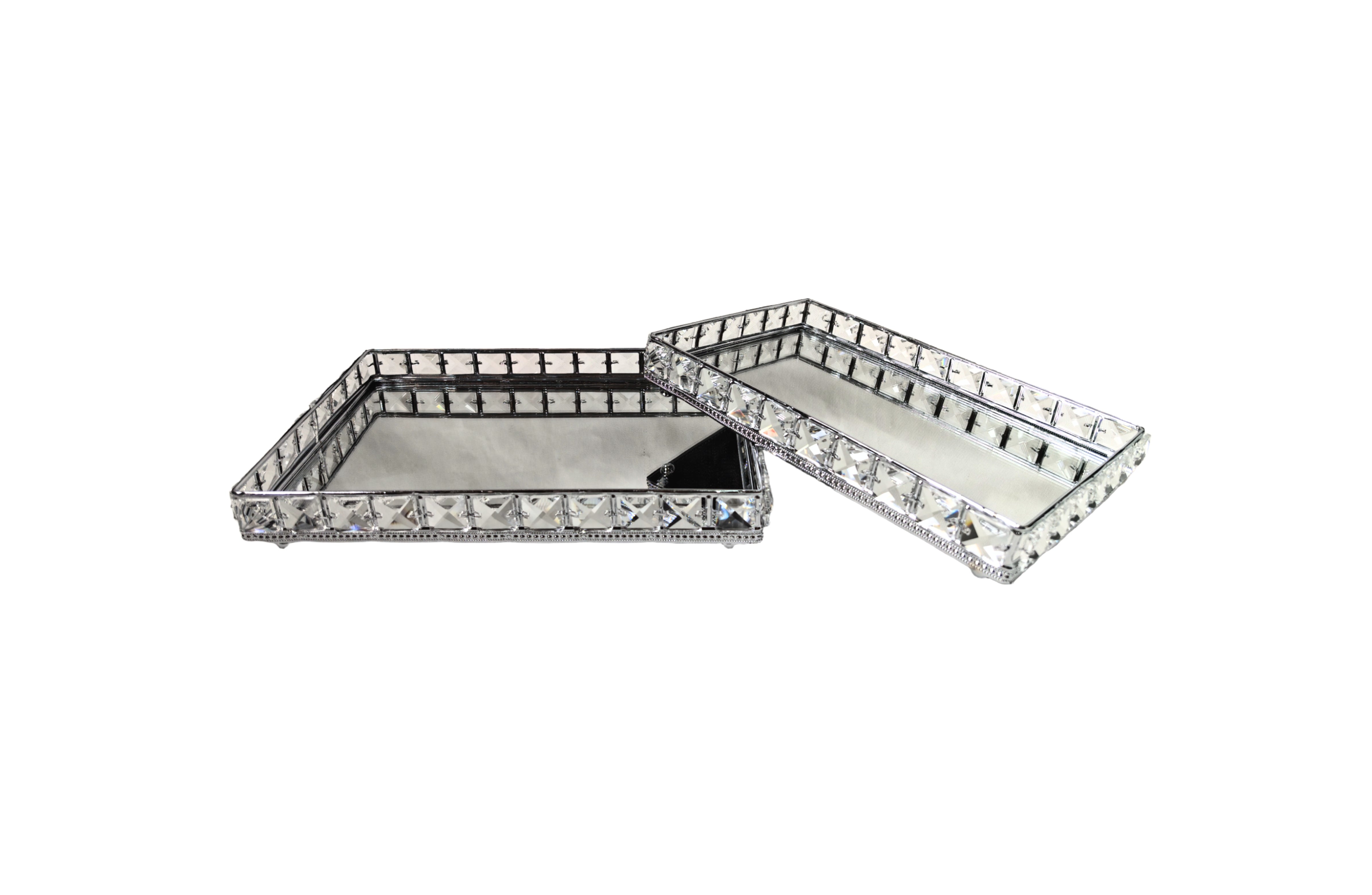 Vases & Table Decor: Katie Tray - Rectangle - Large - Silver