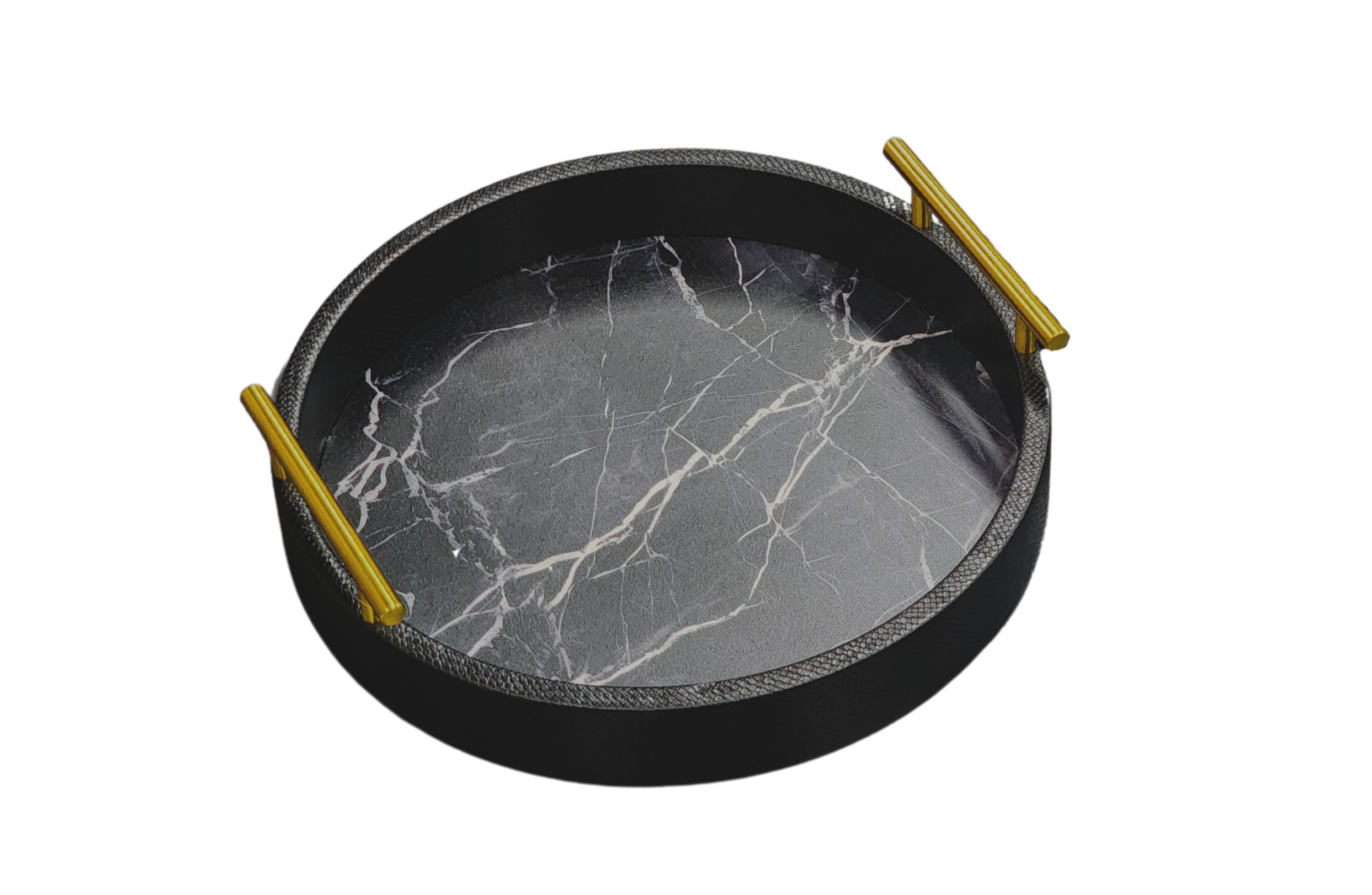 Vases & Table Decor: Maison Round Tray - Large - Black